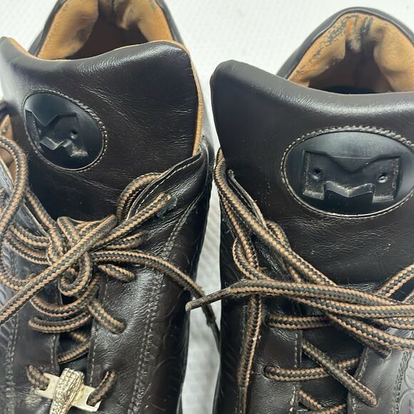 Mauri Brown Croco Leather Sneakers with Silver Crocodile 8900/2 459 - Picture 9 of 12